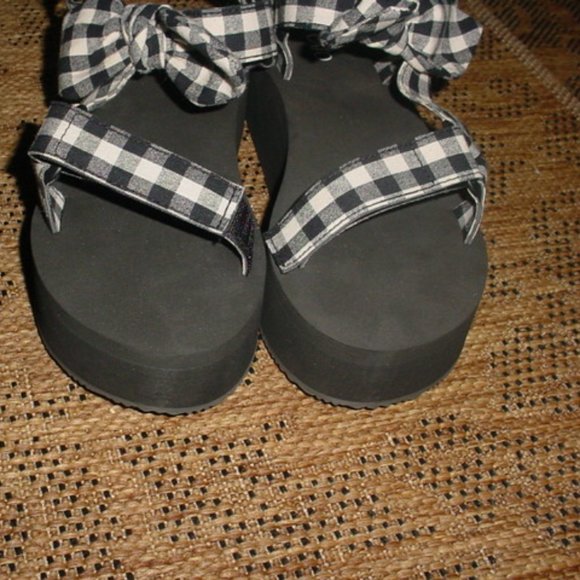 CATO nwt COMFORT VELCRO STRAP BOW GINGHAM Shoes SIZE 9 - Picture 4 of 4